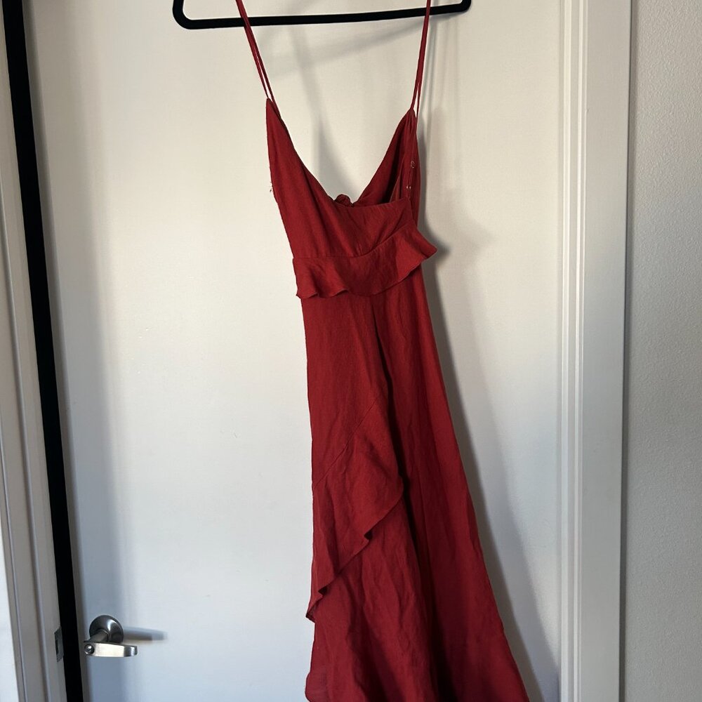 Isalis Red Ruffle Bow Dress - Picture 6 of 9